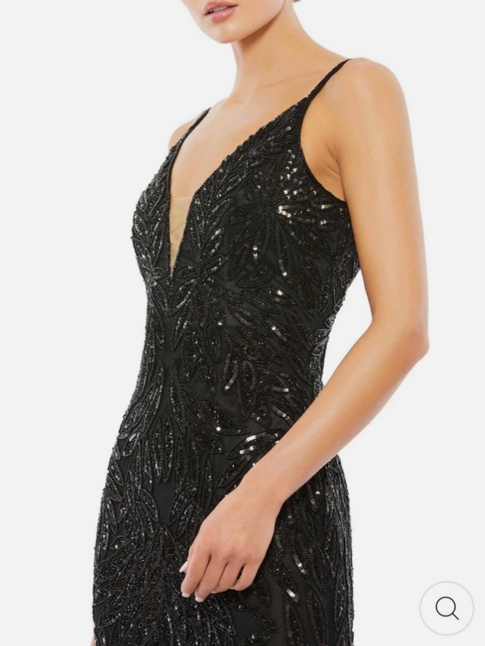 NWT Mac Duggal 5107 Black Beaded Sequin Mermaid Gown Size 4 Formal Evening Dress